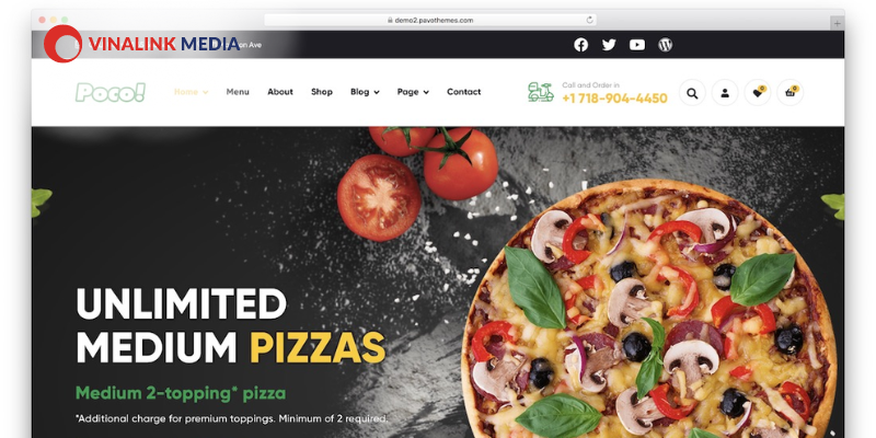 Mẫu Website Ẩm thực chuẩn SEO